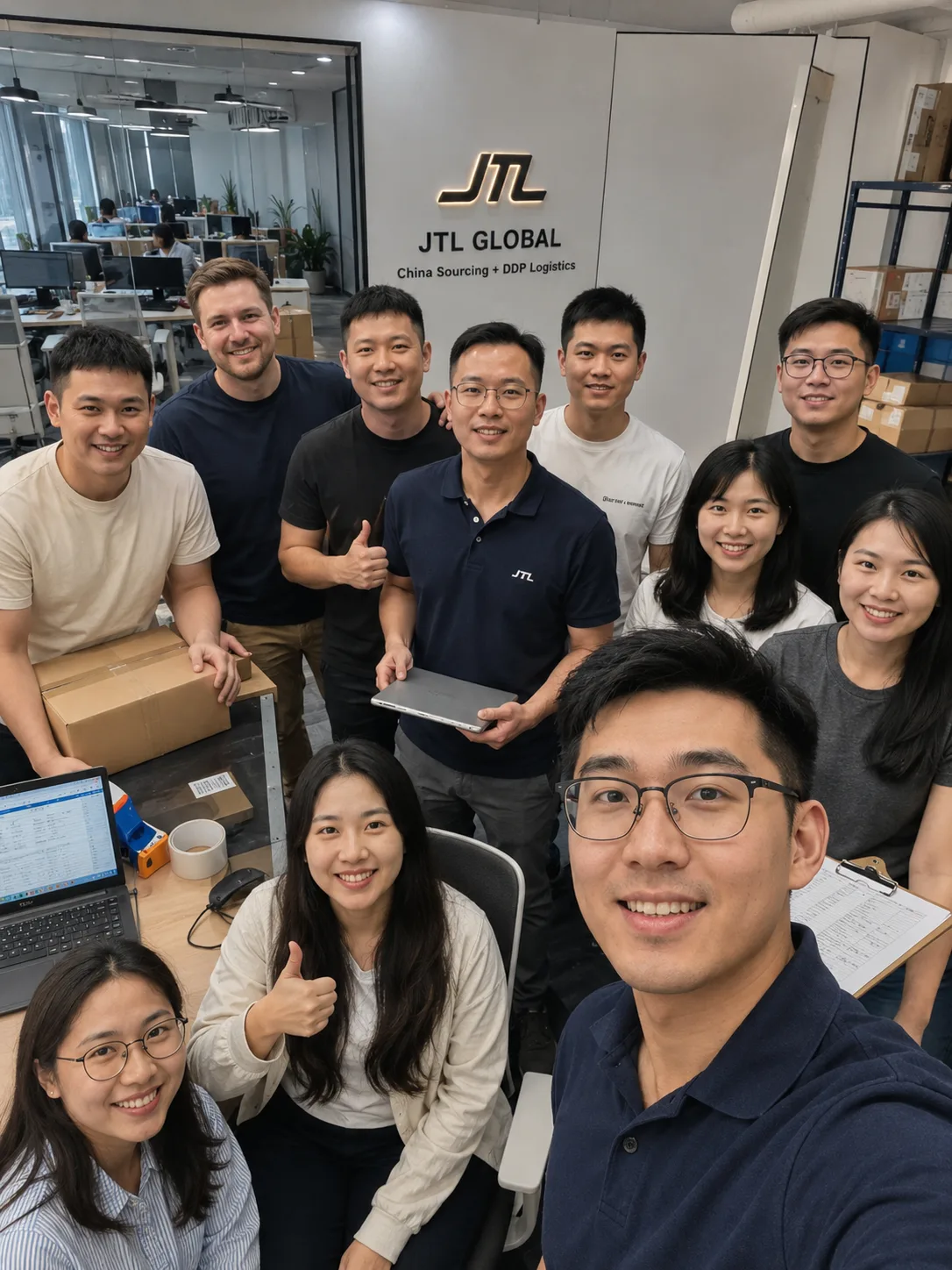 JTL Global China sourcing and DDP logistics team in the Zhongshan office